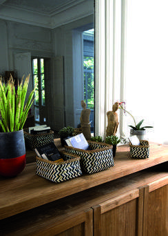 Lot de 3 paniers de rangement Zebra