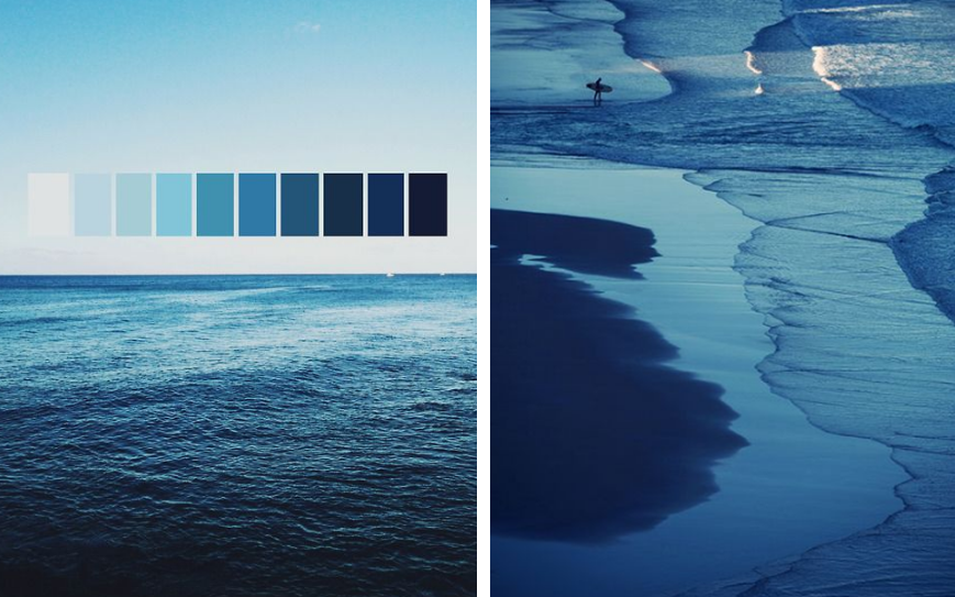 Bleu du ciel et palette de couleur