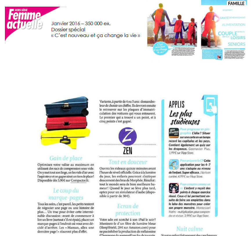 Compactor dans la presse Femme Actuelle